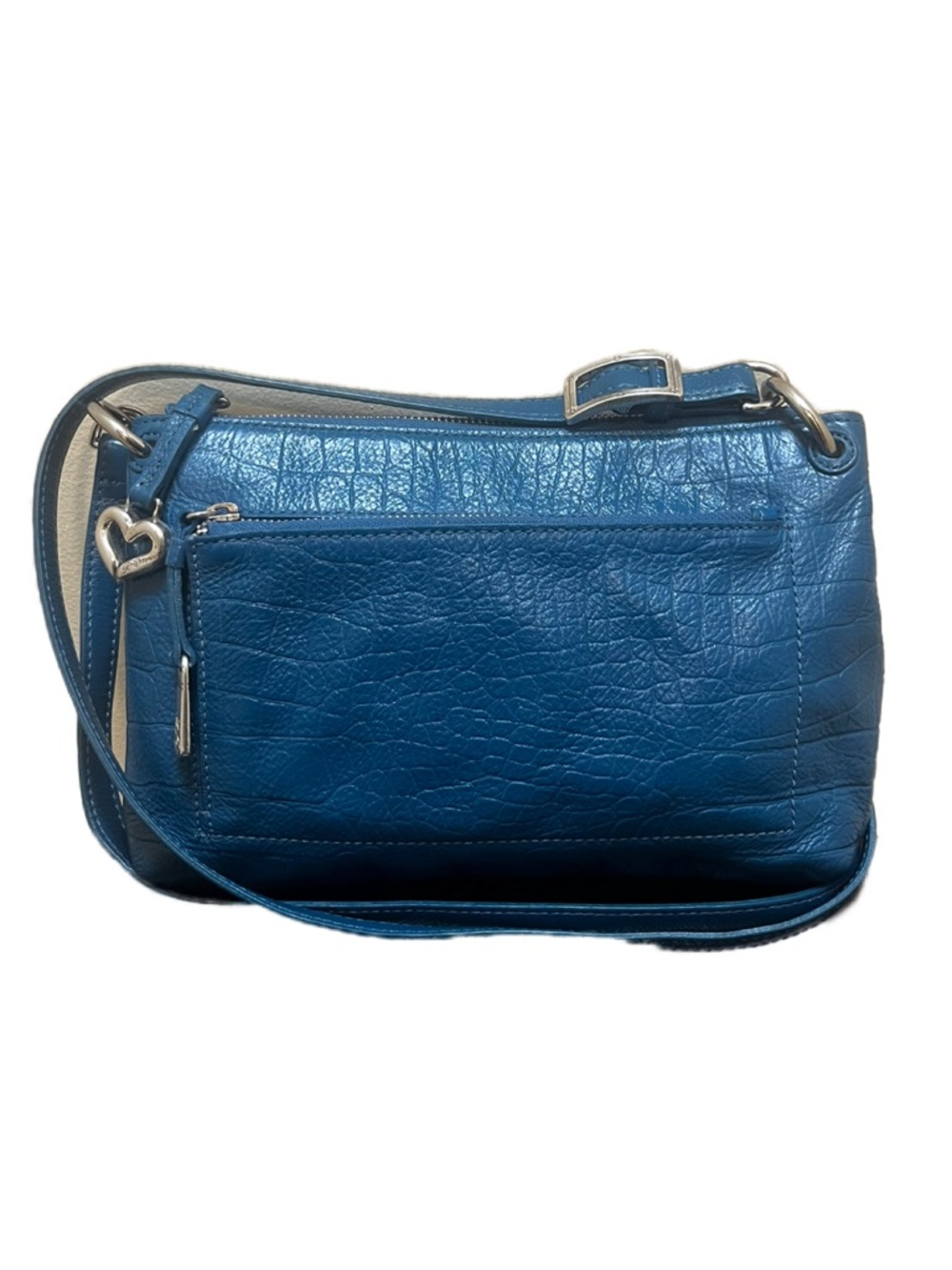 Brighton Bria Messenger French Blue Leather Crossbody